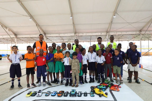 REV remote-control car during activities in Uganda
